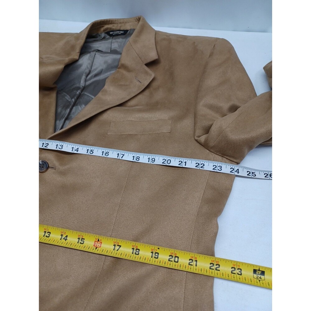 CHAPS Men's Faux Suede Blazer Jacket Sport Coat Camel Tan Ralph Lauren 42L - Picture 6 of 10